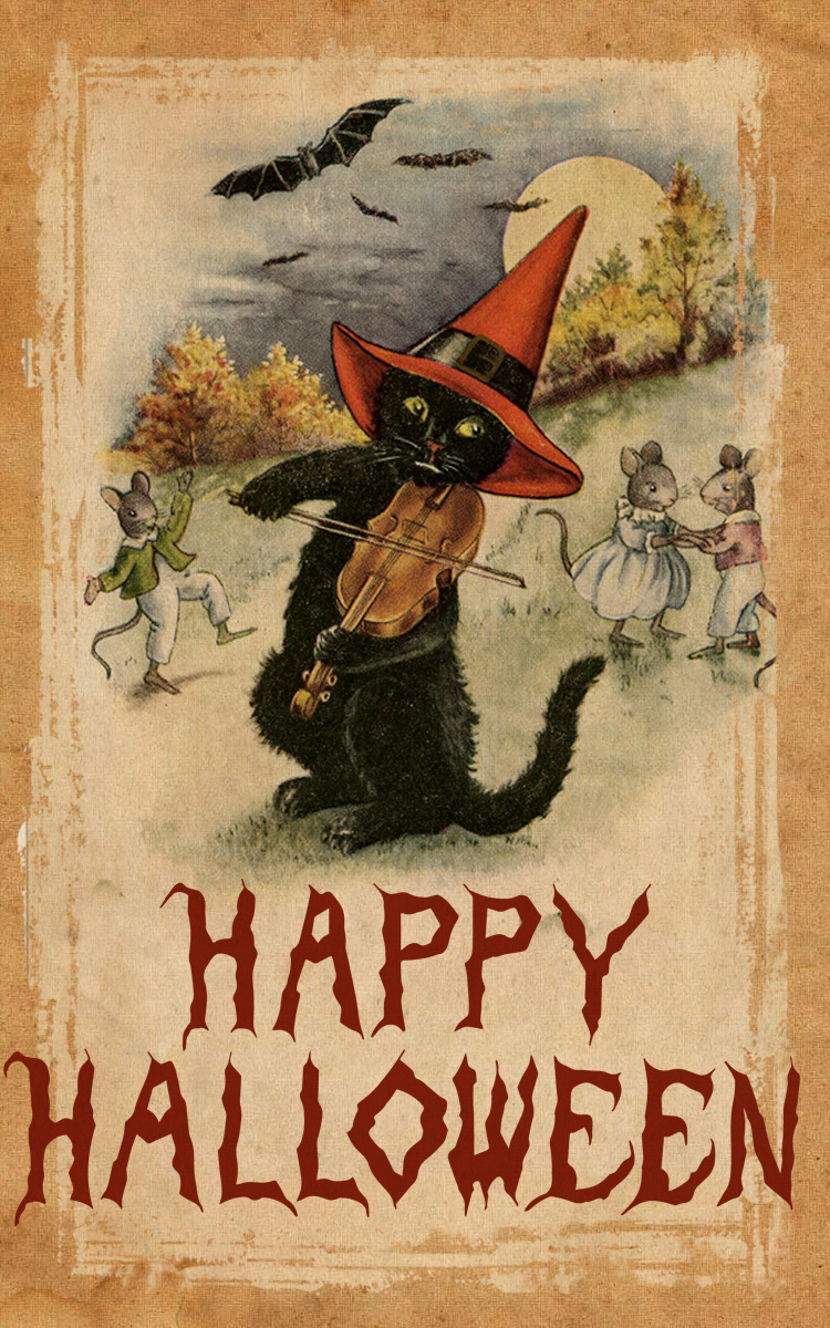 A Halloween Card - use of the Clone tool to hide text.